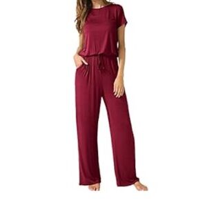 2/$30 Chic Burgundy Maroon Jumpsuit Romper Pantsuit